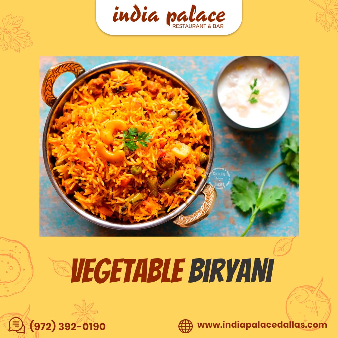 Try Vegetable Biryani At India Palace